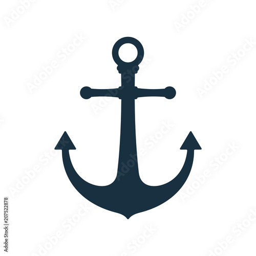 Obraz na płótnie Simple anchor icon, nautical symbol