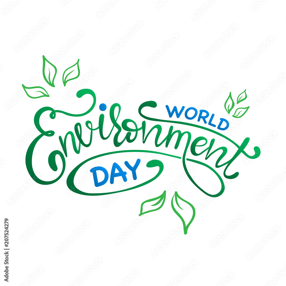 Obraz premium World environment day hand lettering card