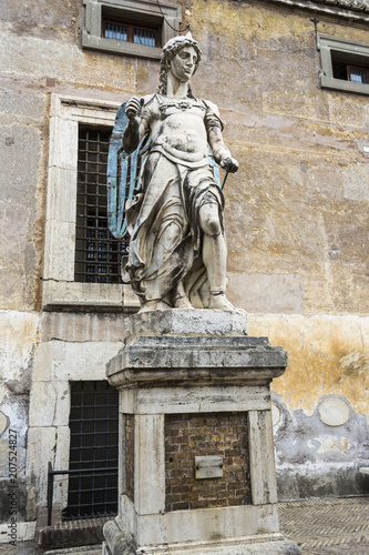 Saint Michael archangel sculpture at the ancient Castel Sant'Angelo