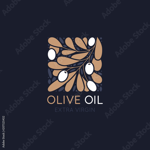 Vector logo design template and badge design for packaging for olive oil