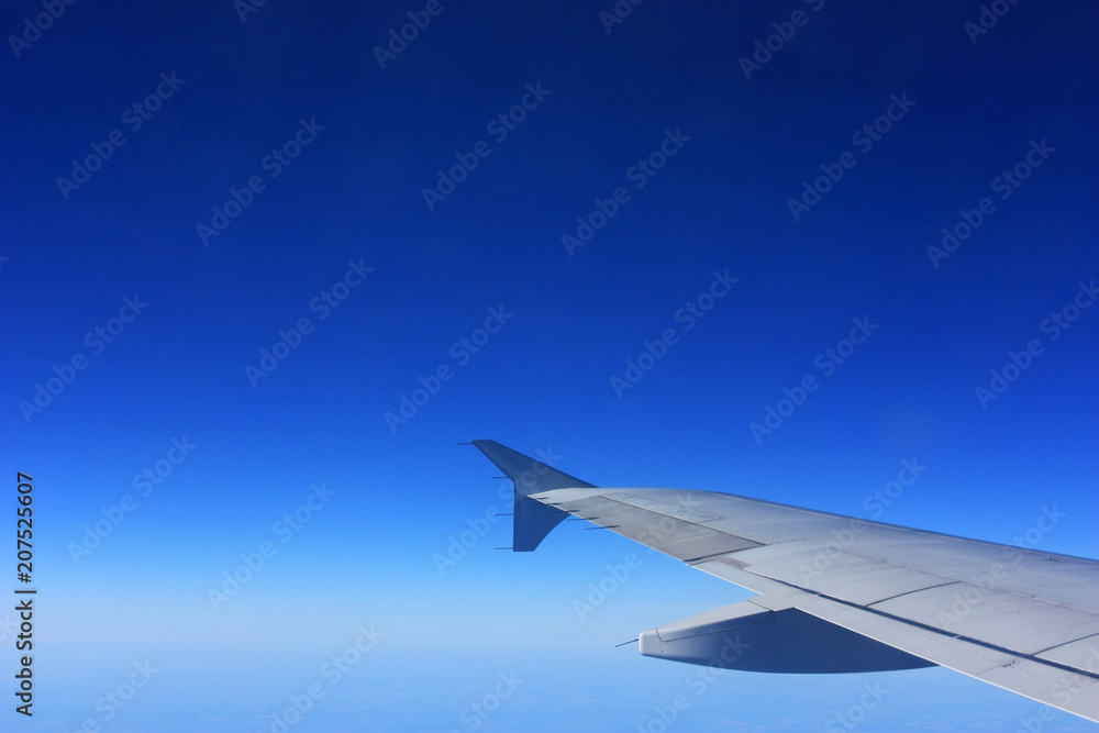 Aircraft wing in the air Aircraft wing in the air