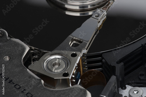 Wallpaper Mural Closeup inside Hard Drive Data safety concept Torontodigital.ca