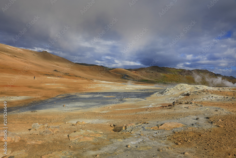 Hverir Namafjall geothermal valley in Iceland Hverir Namafjall geothermal valley in Iceland