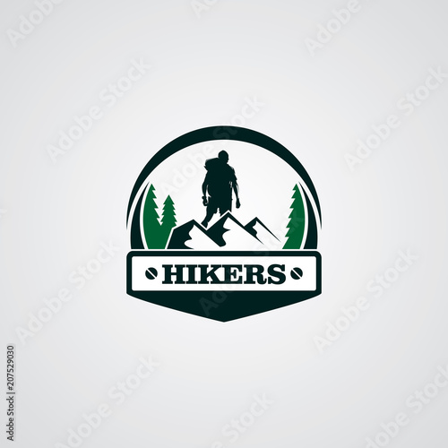 Hiking Club Expedition Logo Design Template © AikStudio