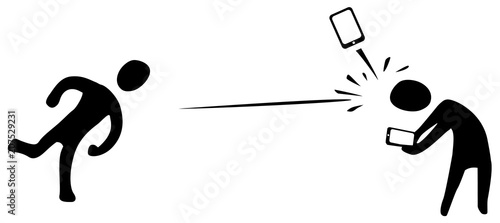 Phone Angry Throw Silhouette Symbols