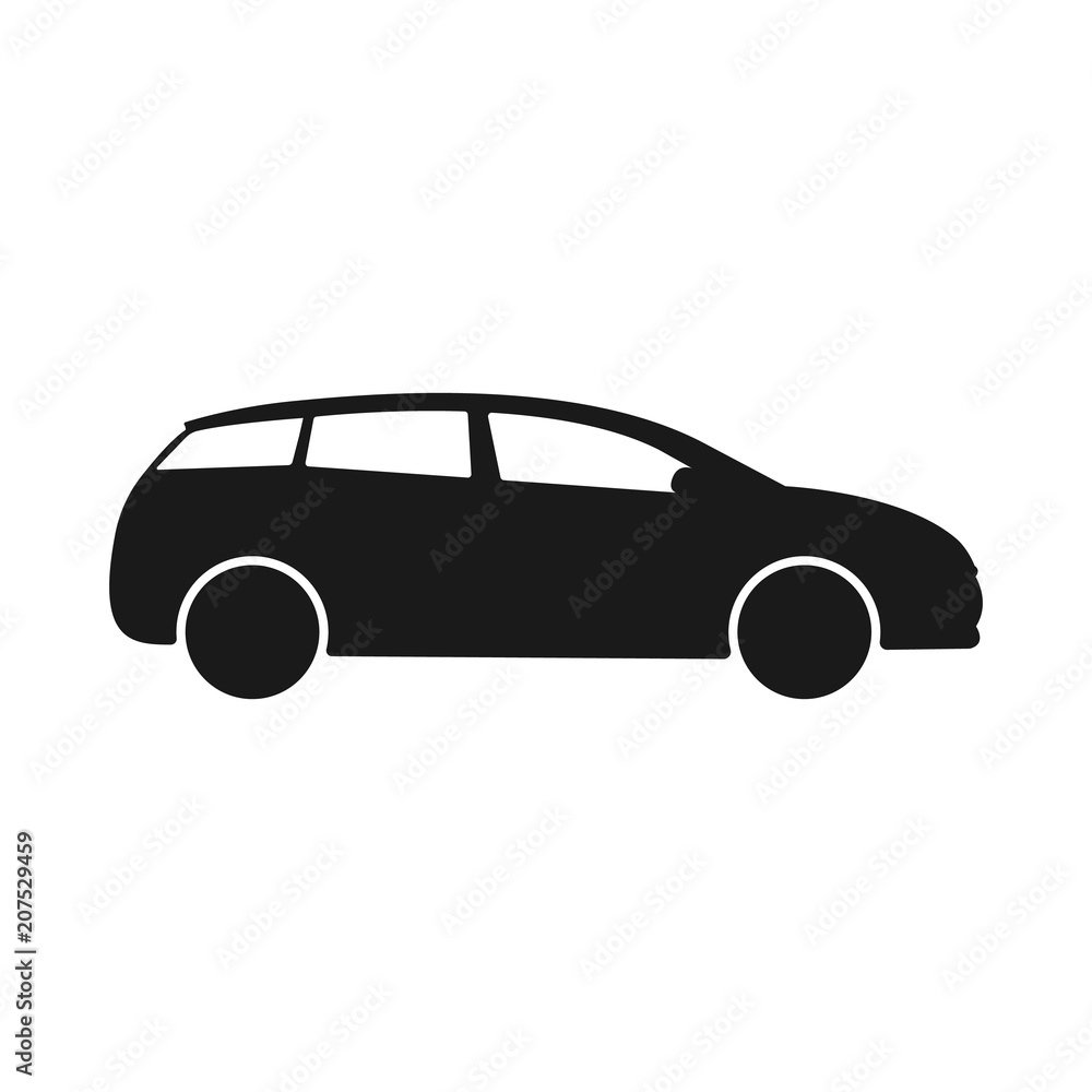 Car vector icon. Isolated simple side car logo illustration.