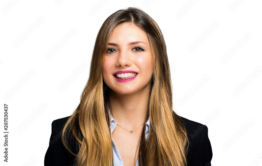 Portrait of a beautiful businesswoman isolated on white background Portrait of a beautiful businesswoman isolated on white background