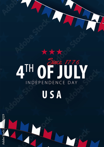 Poster of Fourth of July. 4th of July. Independence Day of the USA. Vector illustration