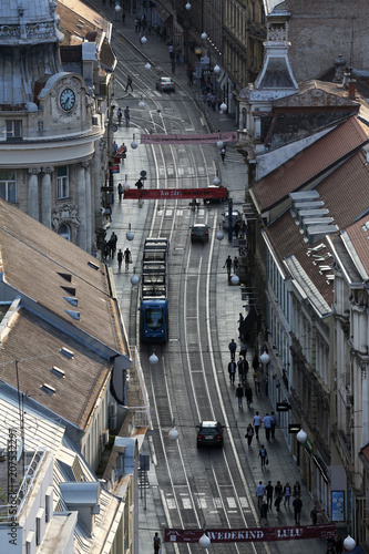 Panoramic view of the Ilica street in Zagreb, Croatia © zatletic