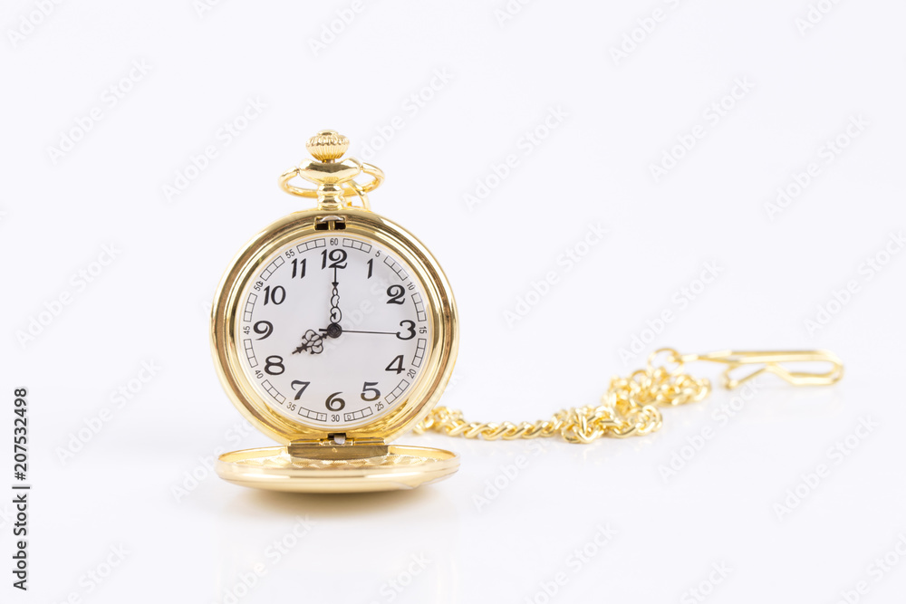 Classic Necklace gold watch isolated on white background Classic Necklace gold watch isolated on white background