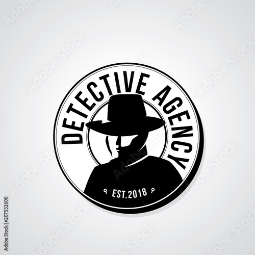 Detective agency badge design. Vector illustration