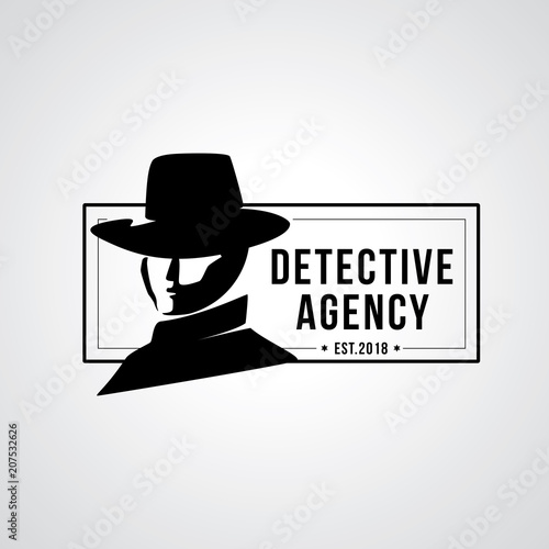 Detective agency badge design. Vector illustration