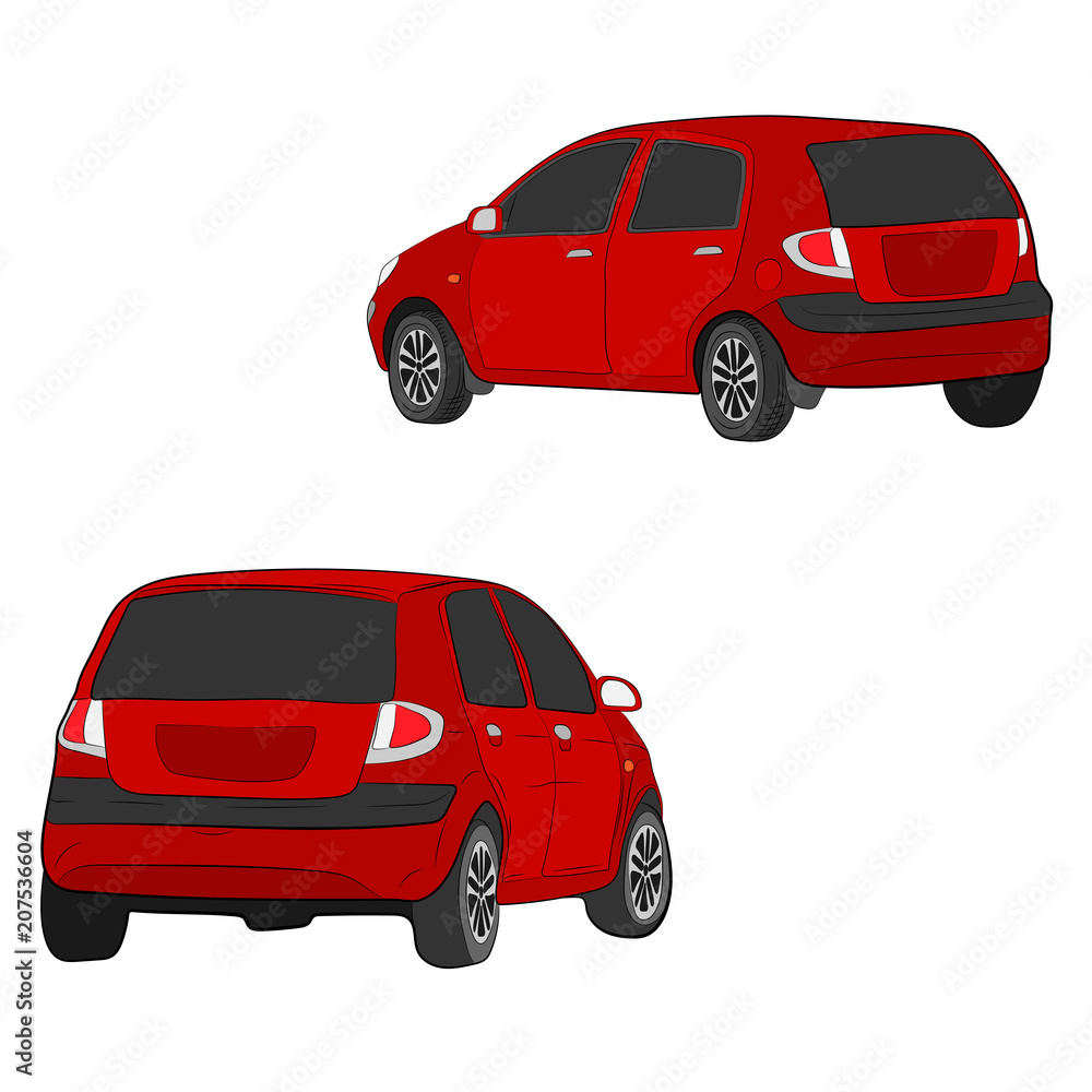 Obraz premium city car vector drawing illustration