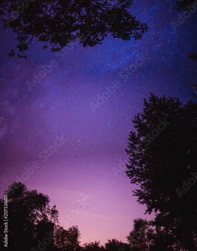 Beautiful panoramic view on milky way at night