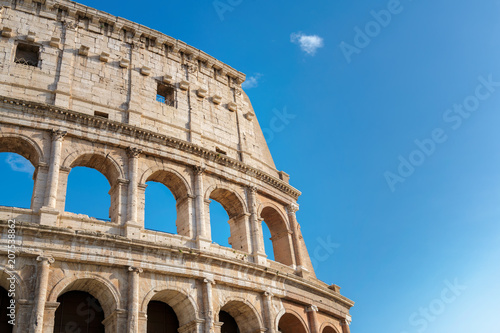 Colosseum in Rome, Italy. Roman Colosseum is one of the main travel attractions. Colosseum in the sunlight. 