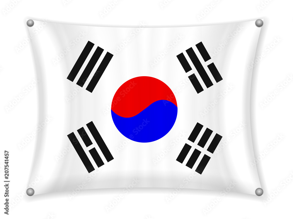 Waving South Korea flag