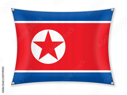 Waving North Korea flag