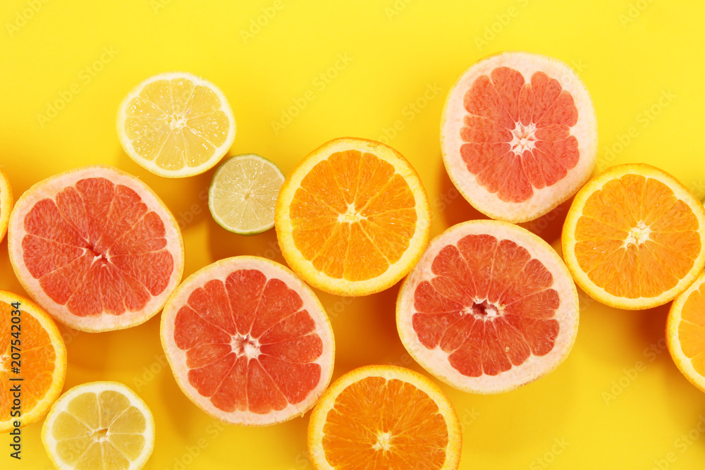 Citrus fruits with orange, lemon, grapefruit and lime Citrus fruits with orange, lemon, grapefruit and lime