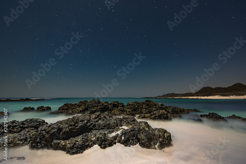 A scene of rocky beach in Musairah Island Oman