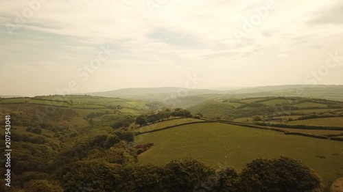 Aerial view of Exmoor National Park with highest point Dunkery Beacon photo