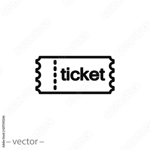 ticket vector icon, linear sign