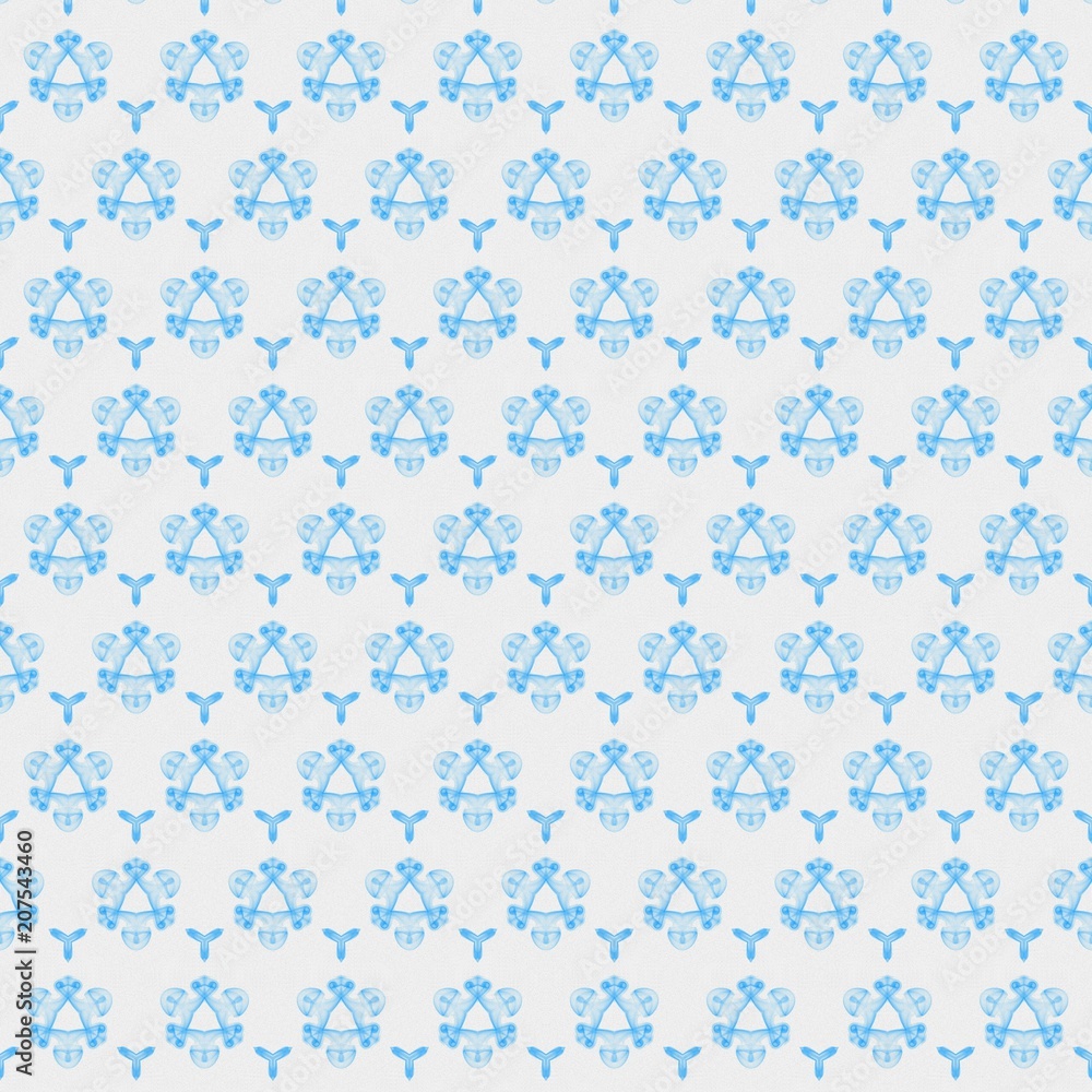 Light blue seamless pattern background. Stencil for printed matter, print on fabric or textile, clothes and ceramic. Creative template for design products decoration. Symmetric kaleidoscope wallpaper Light blue seamless pattern background. Stencil for printed matter, print on fabric or textile, clothes and ceramic. Creative template for design products decoration. Symmetric kaleidoscope wallpaper
