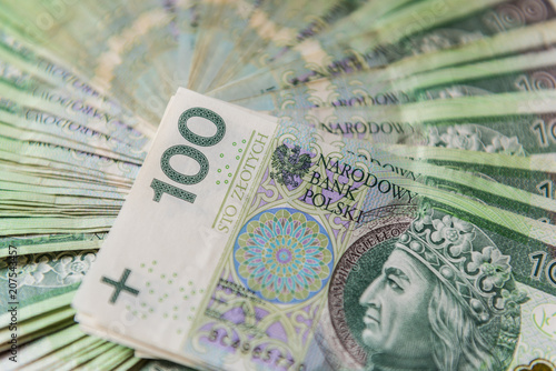 Polish money, banknote 100 PLN, Polish Zloty