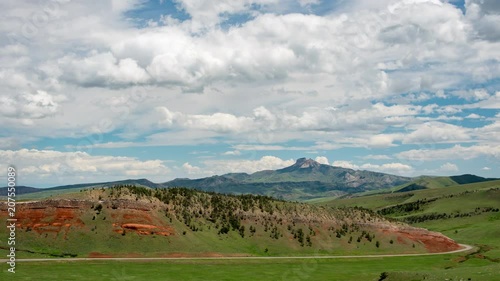 Time lapse overlooking the Wyoming landscape viewing Dead Indian Hill Road photo