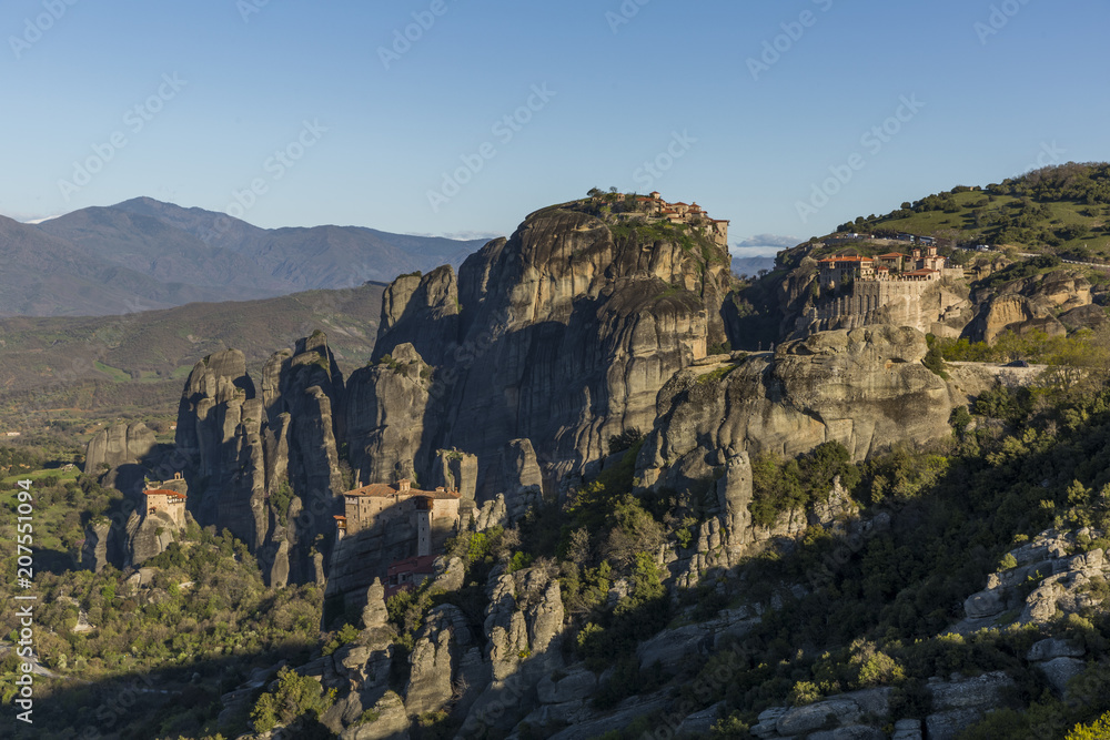 Aerial view of Monastery complex in Meteora