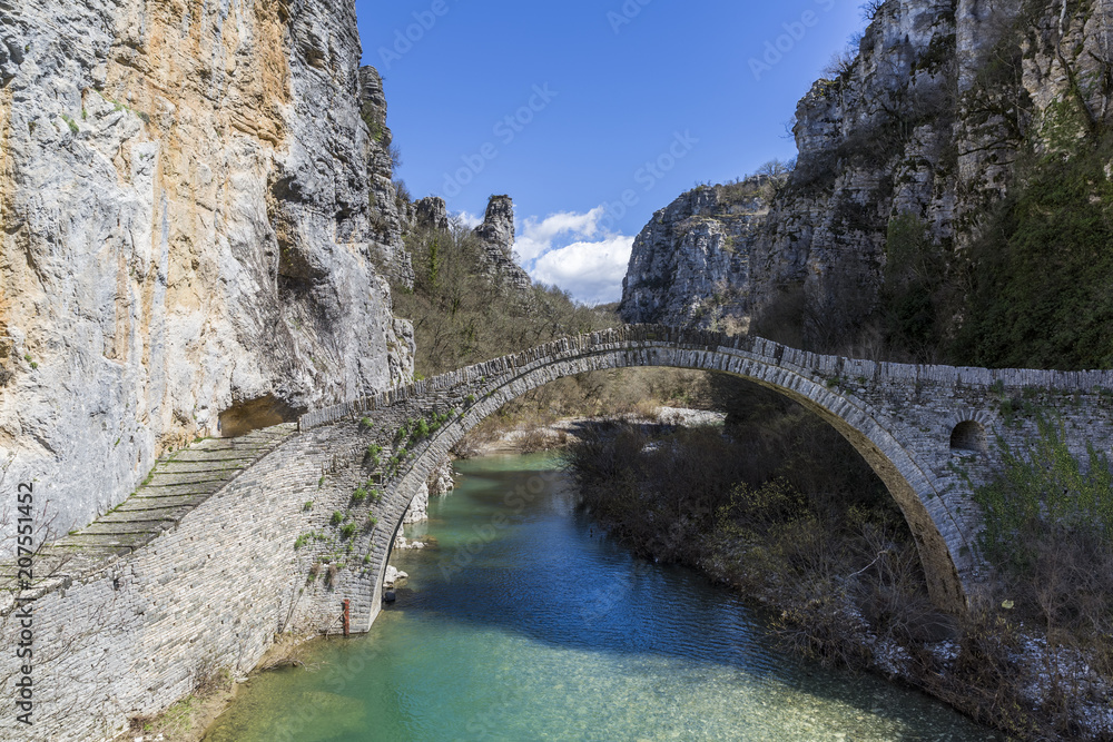 Bridge of Kokoris or Noutsos in Central Zagori, Greece