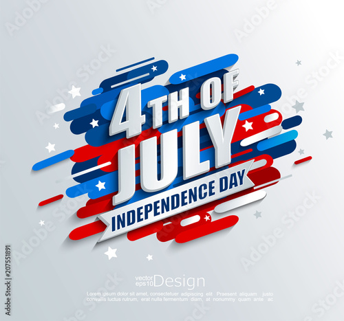 Banner for Independence day of the usa. Template for your design. greeting card, flyer, poster for 4th of July. Vector illustration.