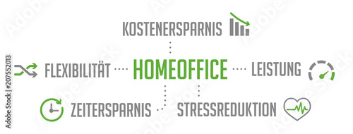 Infografik Homeoffice Grün