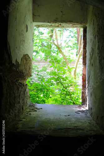 through window and light in the dark