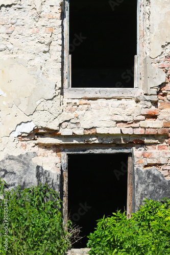 two old broken windows