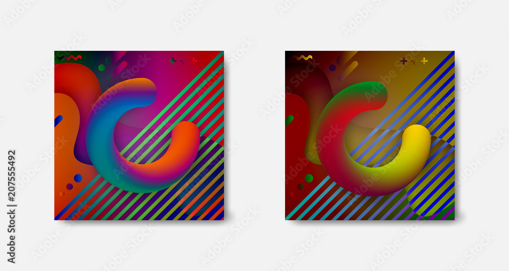 Modern Fluid Liquid Background, Set Collection Modern Fluid Liquid Background, Set Collection