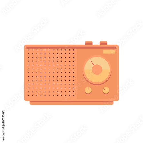 Vintage Radio Retro Flat Icon Design Vector Illustration