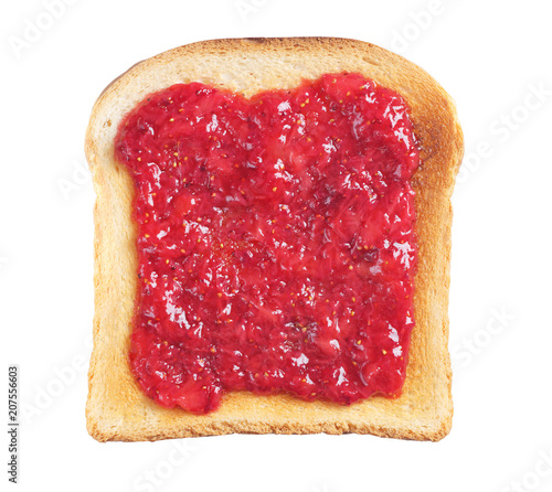 Toasted bread slice with jam