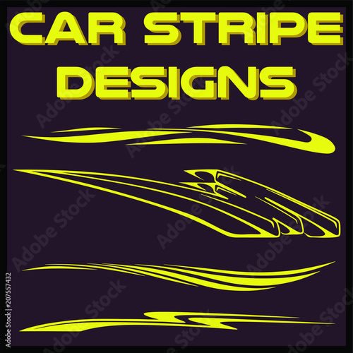 Tribal and cool Car stripe design set. Adhesive vinyl sticker designs