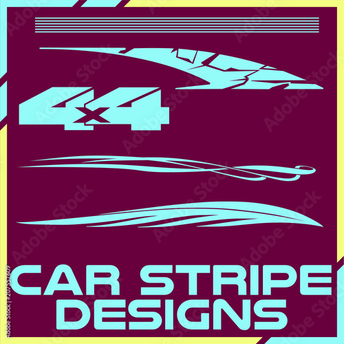 Tribal and cool Car stripe design set. Adhesive vinyl sticker designs