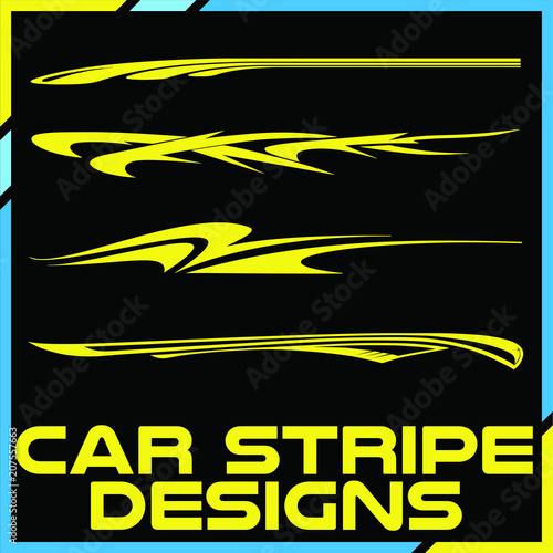 Tribal and cool Car stripe design set. Adhesive vinyl sticker designs