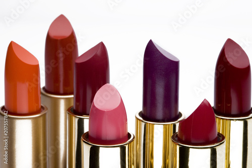 Multicolored lipsticks photo