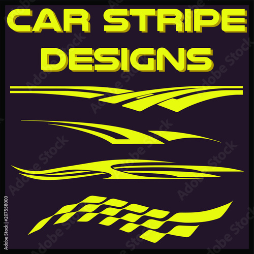 Tribal and cool Car stripe design set. Adhesive vinyl sticker designs