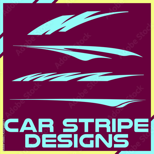 Tribal and cool Car stripe design set. Adhesive vinyl sticker designs