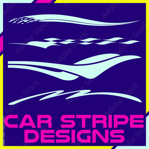 Tribal and cool Car stripe design set. Adhesive vinyl sticker designs
