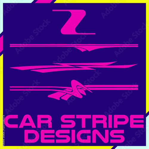 Tribal and cool Car stripe design set. Adhesive vinyl sticker designs