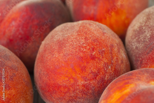 Peaches on wooden