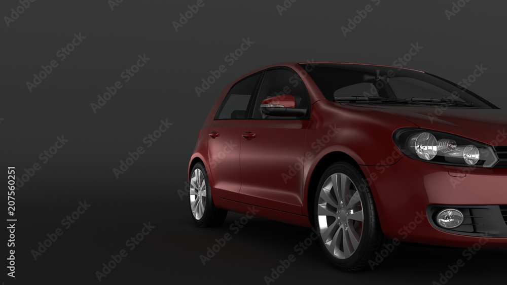 Compact car on black background Compact car on black background