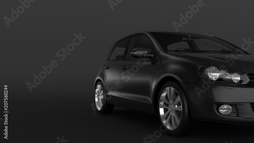 Compact car on black background © pozitivo