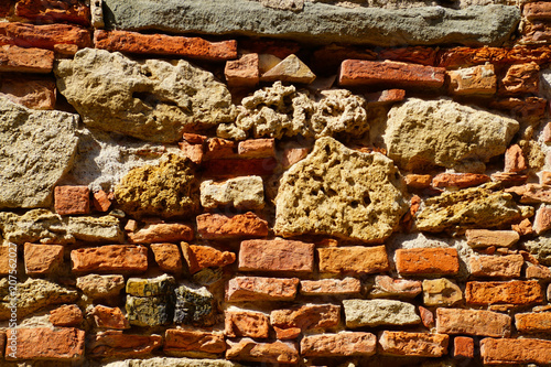 Detail of rock and brick wall
