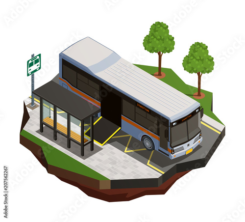 Accessible Bus Isometric Composition